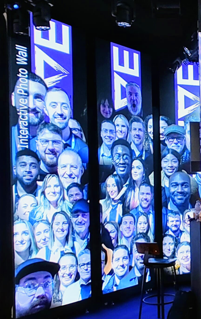 Screens showing guests selfie images